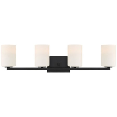 Access Lighting Sienna, 4 Light Vanity, Matte Black Finish, Opal Glass 62624-MBL/OPL